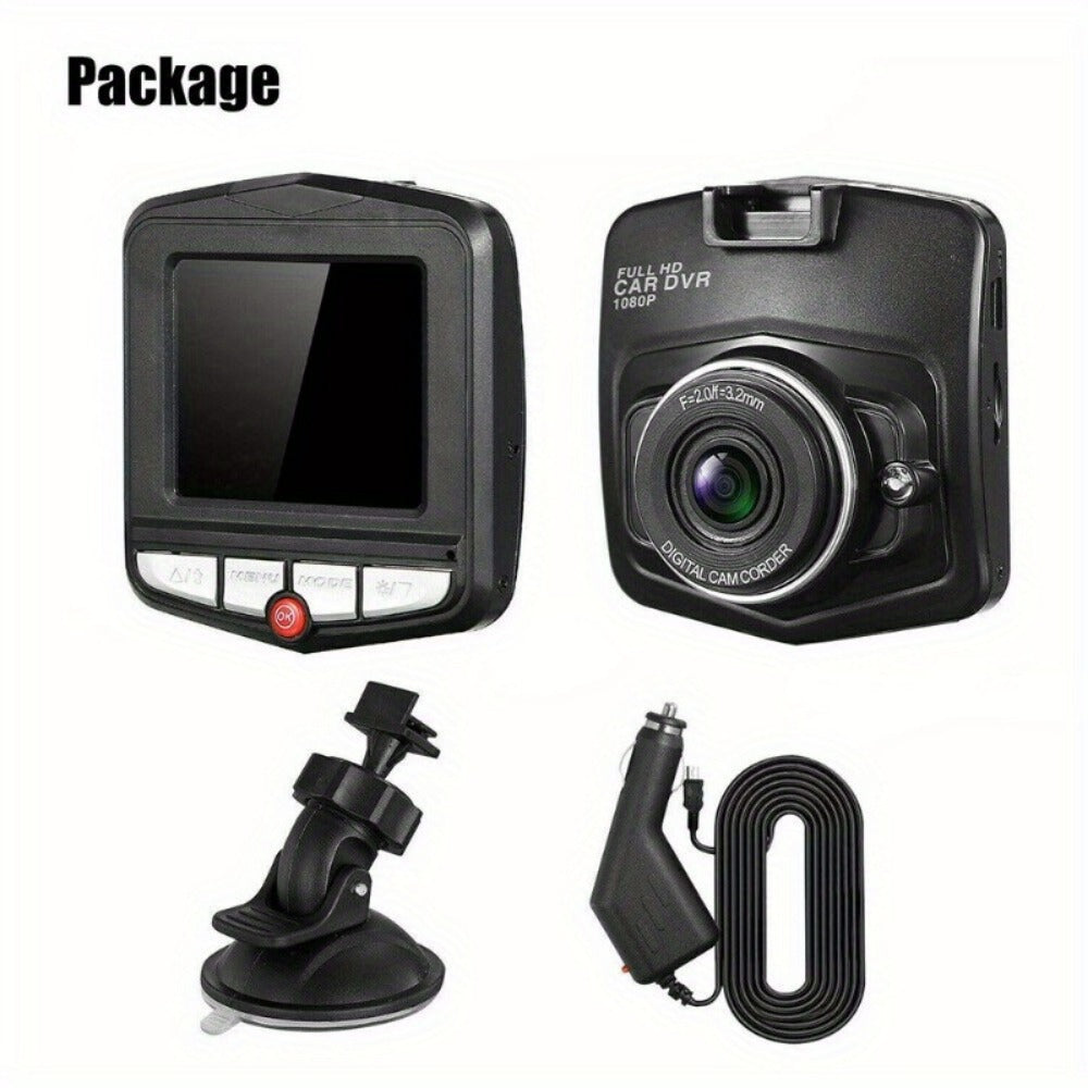 1080P Dash Cam for Cars - 2.2" LCD Display, Continuous Loop Recording, 24/7 Parking Surveillance, Motion Detection, No Battery Required, Universal Vehicle Dashboard Camera