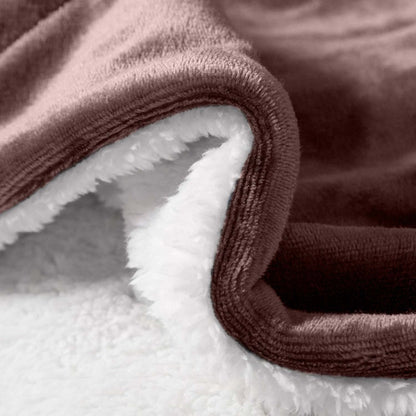480GSM Sherpa Fleece Blanket – Double-Sided Heavy Warm Throw for Couch, Bed & Travel, Reversible All Season, 13 Colors, 3 Sizes
