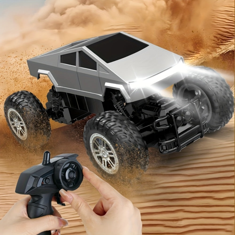 1:16 RC Monster Truck 2.4GHz 4WD Large Wheel Off-Road Pickup with LED Lights 45° Climb, Remote Control Car for Boys Kids