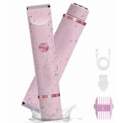 Women's Hair Trimmer 2-in-1 Bikini Trimmer & Electric Shaver - USB Rechargeable Dual Head Design
