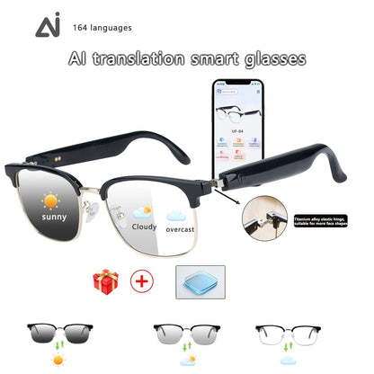 Smart Glasses 160-Language Translation Eyewear with Open-Ear Audio and 19 Photochromic Frame Options