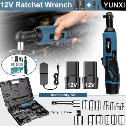 Power Tools YUNXI 12V Brushless Cordless Ratchet Wrench Kit with Batteries, Charger and Accessory Options