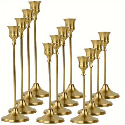 Metal Bell Candlestick Holders Set – Vintage Copper & Black Taper Candle Holders for Wedding Centerpieces, Christmas Table Decor, Halloween, Anniversary, Birthday Party, Home & Hotel Decoration