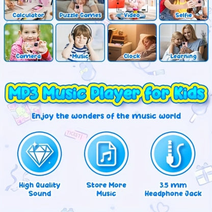 Kids Toy Mobile Phone with Dual Cameras, Touchscreen & MP3 Player – Educational Toy with Games, Alarm Clock & USB Charging, Birthday & Christmas Gift for Boys & Girls