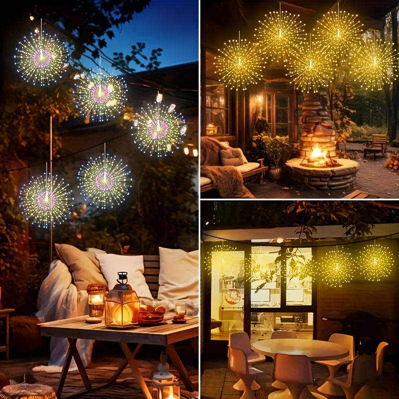 Solar Starburst Ball Light Set with Eight 480-LED Pieces, Remote Control and Three Color Options