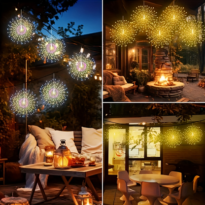 Solar Starburst Ball Light Set with Eight 480-LED Pieces, Remote Control and Three Color Options