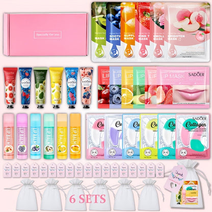 Fruit Extract Skincare Gift Box 30pcs for Women - Moisturizing Hydrating Non-Greasy Daily Skin Care Set All Skin Types, Winter Hydration Christmas Holiday Birthday Gift for Family Friends