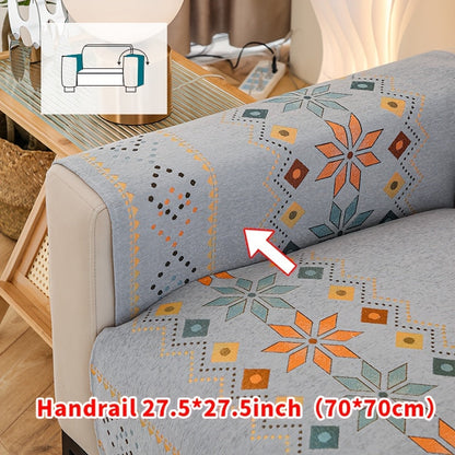 Sofa Cover Bohemian Chenille Jacquard Knit Sections with Anti-Slip Feature for Seat, Armrest or Backrest