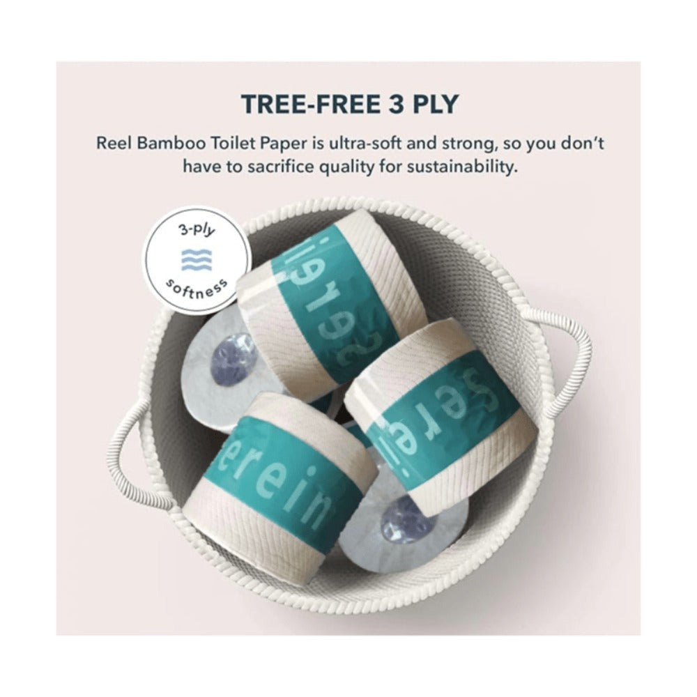 Three-Ply Bamboo Toilet Paper with 300 Sheets per Roll, 24-Roll Pack for Home, RV, Travel or Guest Bathrooms