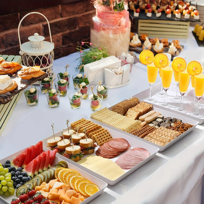Serving Tray Set of 4 – Reusable Plastic Platters for Fruit, Cookies, Dessert & Snacks | Kitchen Party Organizer