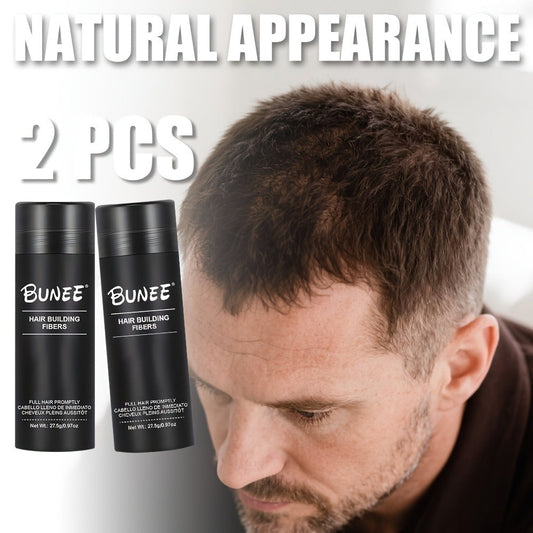 Hair Fiber Powder 27.5g 2-Pack Set - Instant Hairline Concealer Thinning Hair Cover for Receding Hairline Parting Crown Temples Sweat Resistant Long Lasting for Men Women Black Dark Brown