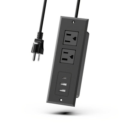 Power Strip Recessed Desk Outlet with Flush-Mount Design, USB-A, USB-C and 1.5-Meter Extension Cord
