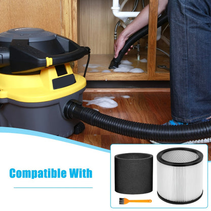 Shop Vac Filter Set with Cartridge, Foam Sleeve and Dusting Brush, Listed for 90304 Wet/Dry Vacuums