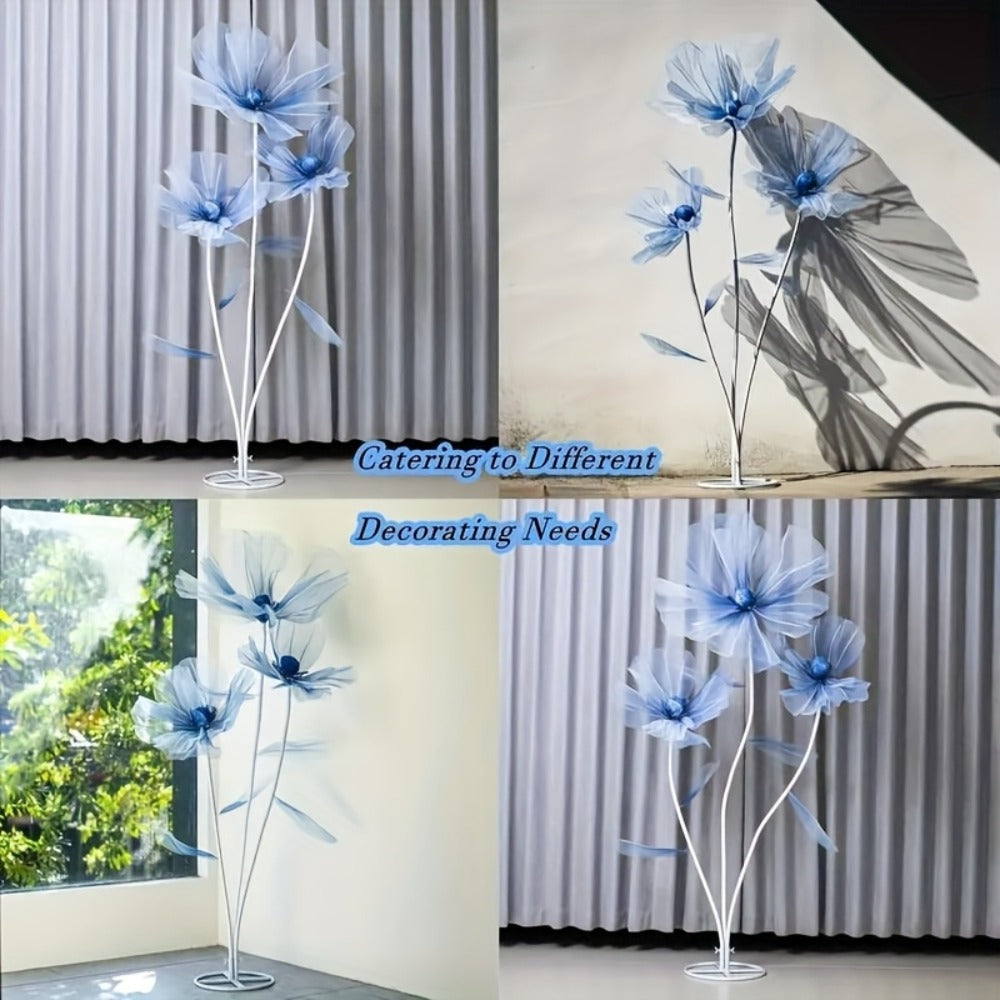 Artificial Flowers Giant Three-Piece Silk Mesh Display Set with Base, Branches and Eight Color Options