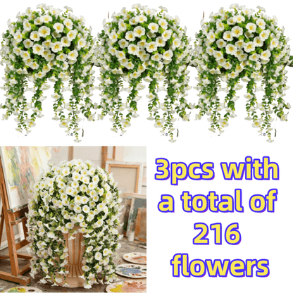 Three-Piece Artificial Rose Vine Garland with 216 Listed Flowers in Twelve Exact Color Combinations