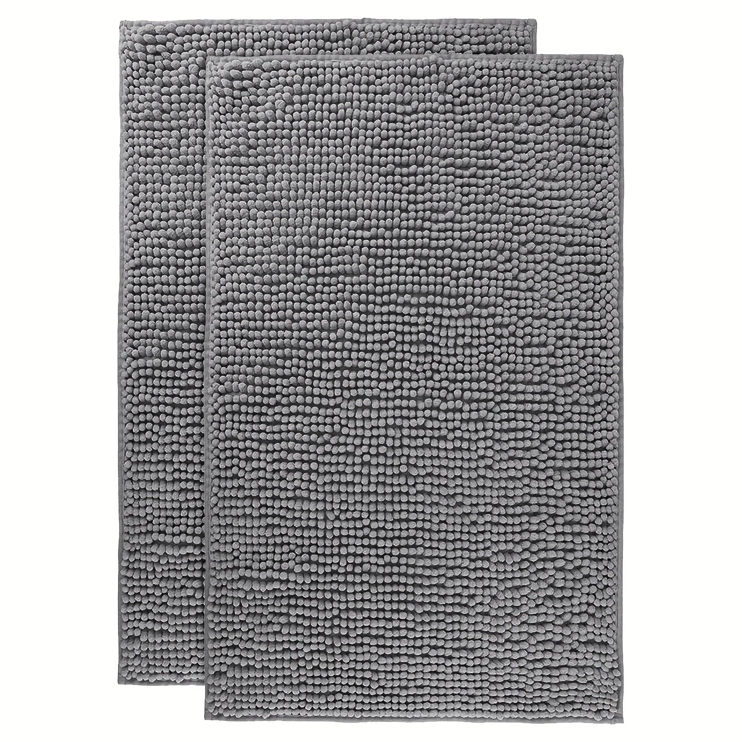 Chenille Bath Rug Extra Thick Soft Absorbent Non-Slip Bathroom Mat Machine Washable, Multiple Sizes & Colors