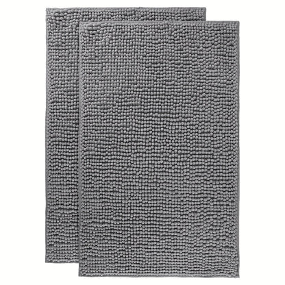 Chenille Bath Rug Extra Thick Soft Absorbent Non-Slip Bathroom Mat Machine Washable, Multiple Sizes & Colors