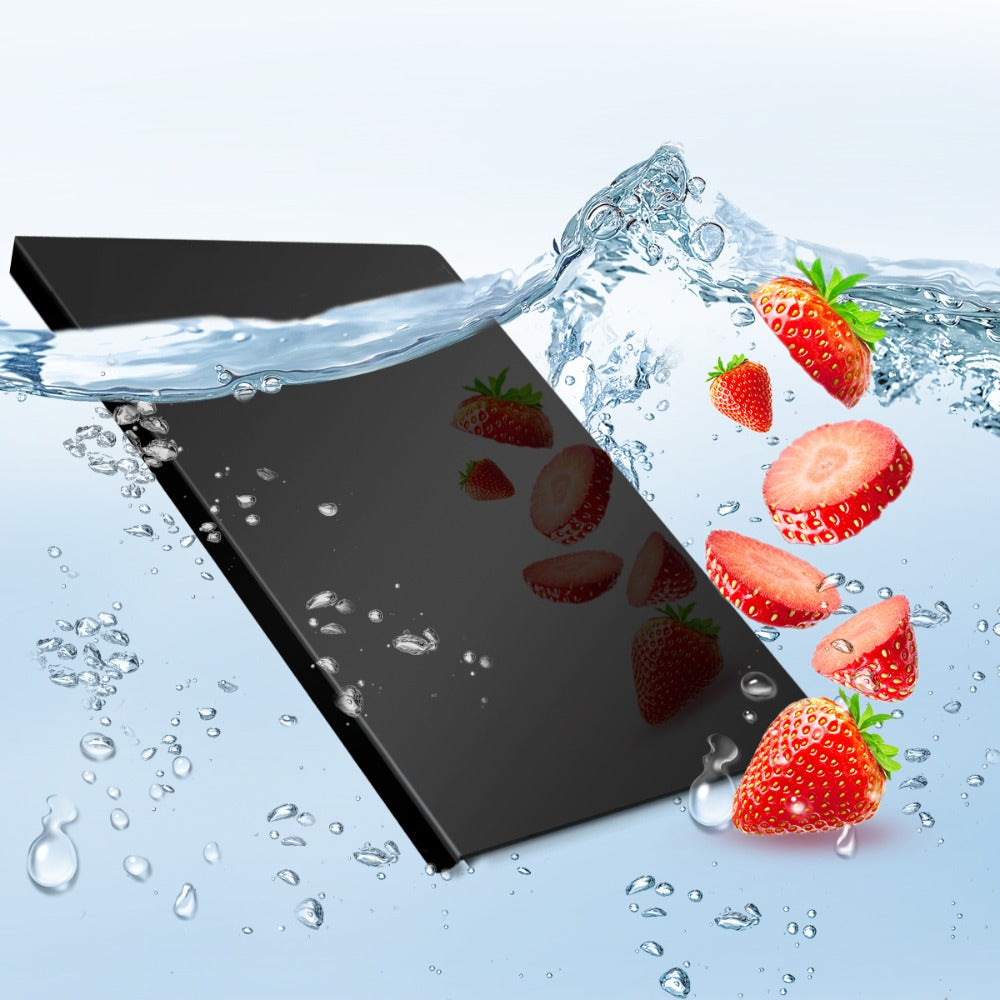 Acrylic Cutting Board with Counter Lip - BPA-Free Food-Safe Clear & Black Kitchen Chopping Board 60% Thicker Non-Slip Countertop Protector for Home and Professional Use