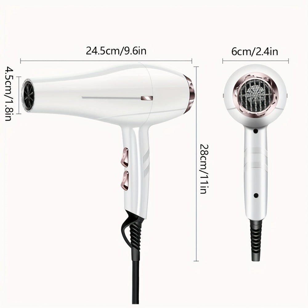 Brushless Motor Hair Dryer Set with Accessories - Professional Blow Dryer Kit Concentrator Nozzle Comb Clips 2 Modes 3 Speeds Ionic Anti-Frizz Home Salon Travel Black White Blue Green