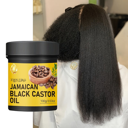 Hair Oil YANYUTONG Jamaican Black Castor 100g Yellow-Label Jar with Black Screw Lid for Hair and Scalp Application
