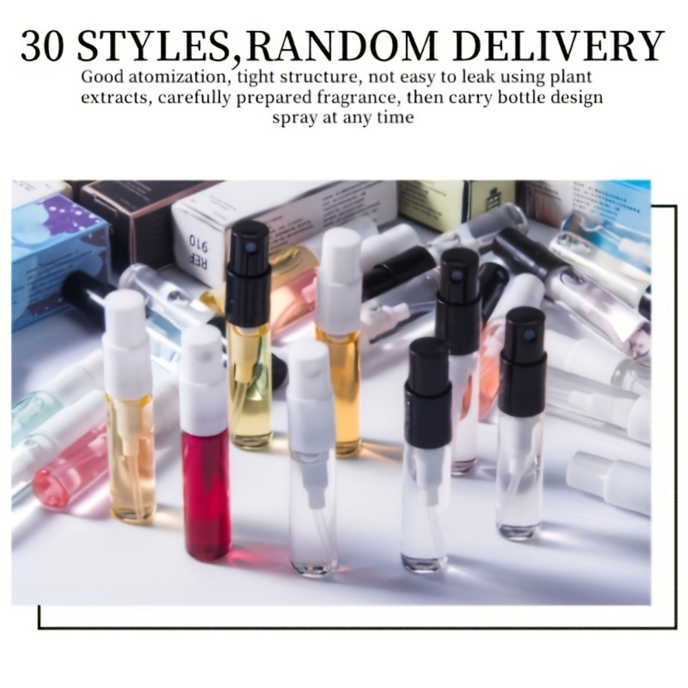 20-Piece Random Perfume Sample Set with 3ml Spray Vials, Mixed Box Designs and Assorted Delivery