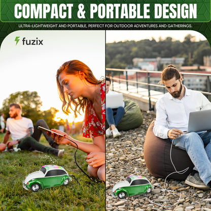 Fuzix WS-1958 Vintage Car Bluetooth Speaker with LED Headlights & Taillights | Retro Wireless Stereo, FM Radio, AUX/USB/TF, Built-in Mic, Rechargeable – Novelty Gift for Car Enthusiasts & Music Lovers