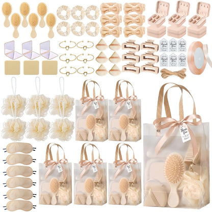 Party Favor Set for Women 74pcs – Wedding & Bridal Shower Gift Pack with Headbands, Bracelets, Jewelry Boxes, Mirrors & Beauty Accessories, Christmas Holiday Gift Bag for Her, Game Winner Prize