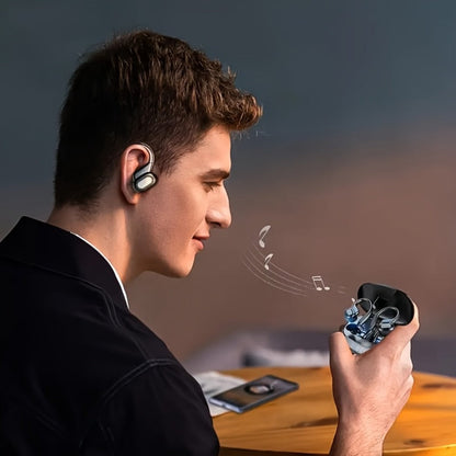 Wireless Earbuds Bluetooth 5.4 Open-Ear Sport Hooks with 24-Hour Playtime and LED Case for Running