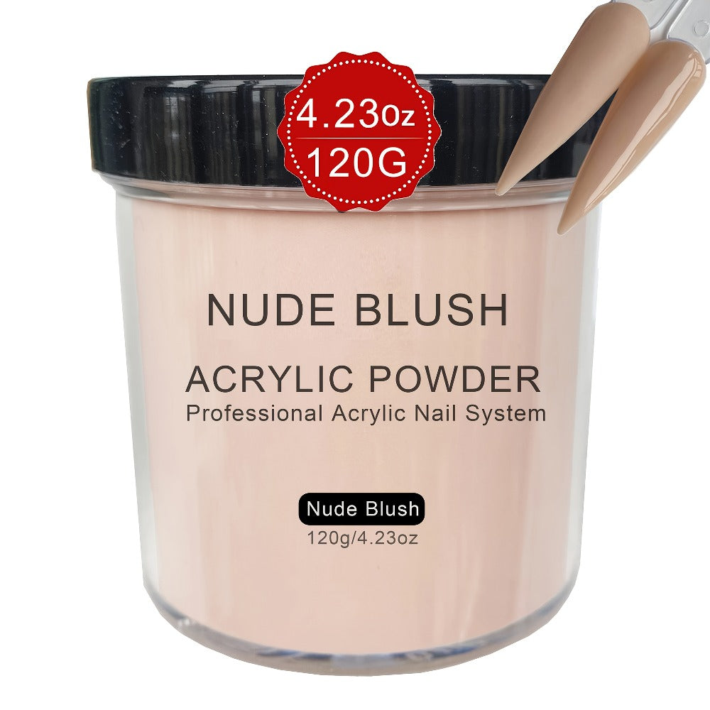 120g Acrylic Nail Powder Jar in Clear, Pinkish, Nude or White for Use with Compatible Acrylic Liquid