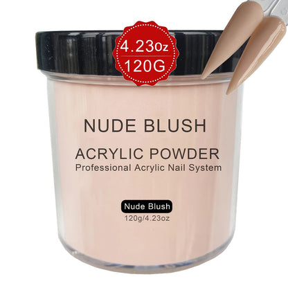 120g Acrylic Nail Powder Jar in Clear, Pinkish, Nude or White for Use with Compatible Acrylic Liquid