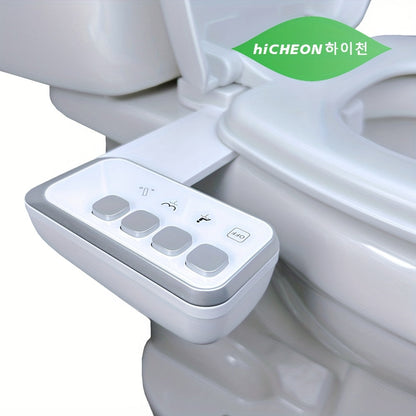 Non-Electric Bidet Toilet Attachment with Rear Wash, Adjustable Pressure and Brass T-Adapter