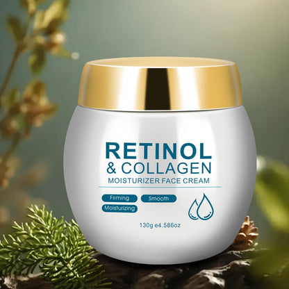 Face Cream Retinol and Collagen 130g Jar or Retinol Essence Option for Day and Night Skin Care