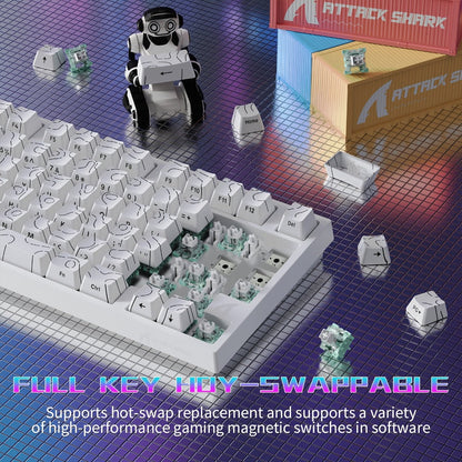 Hall Effect Mechanical Gaming Keyboard Attack Shark R82HE 80%, 0.005mm Rapid Trigger, 8000Hz Polling Rate