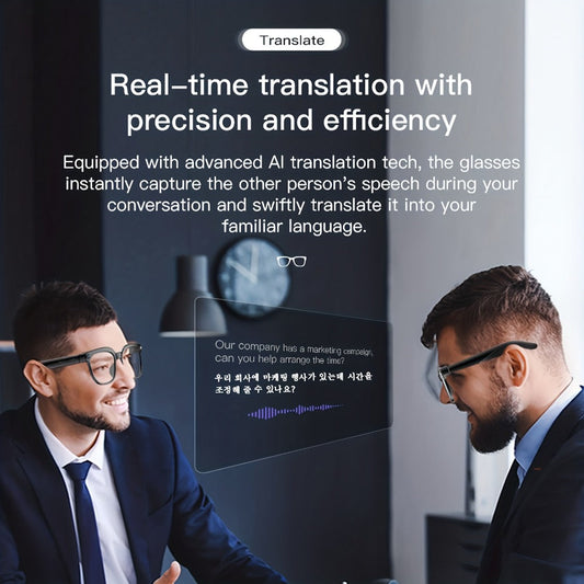 Smart Glasses 8MP Wide-Angle Camera Eyewear with 4K Recording, 4GB Storage and 163-Language Translation