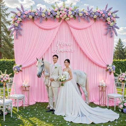 Two-Piece Photography Backdrop Curtain Set, 59 x 118 Inches per Panel, with Rod Pockets and Color Options