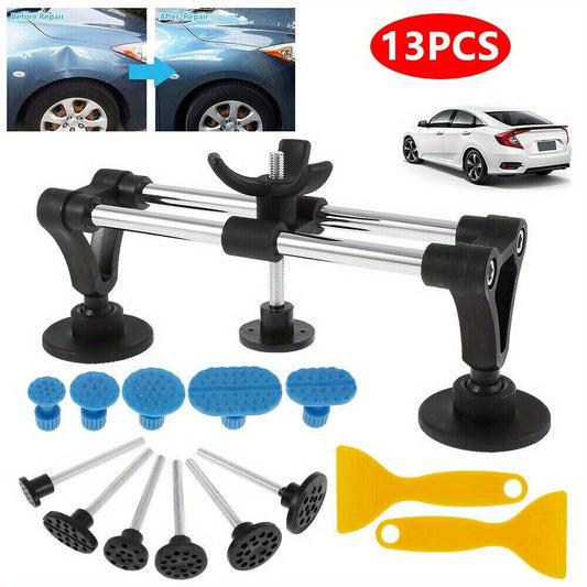 Paintless Dent Repair Kit with Bridge Puller Tabs and Glue Shovel for Car Body Dent Removal Hail Damage Door Ding Repair DIY Auto Body Repair Tool Set