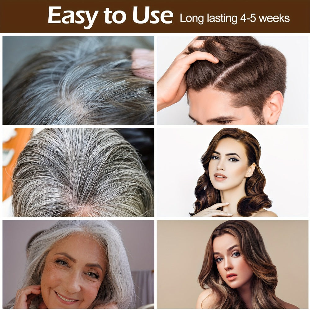 Herbal Hair Dye Shampoo 3-in-1 with Plant Squalene 2pcs 16.91oz — Instant Gray Hair Coverage, Natural Color in Minutes, Brown Dark Brown & Black, Unisex Men & Women