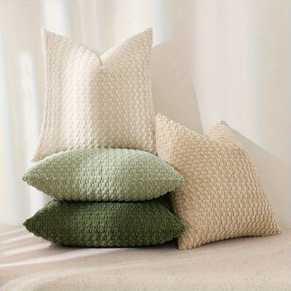Velvet Throw Pillow Covers 4-Pack 20x20 Inch - Double-Sided Soft Cushion Covers with Zipper Closure, Machine Washable Decorative Pillowcases for Sofa Couch Bed Chair & Modern Home Decor