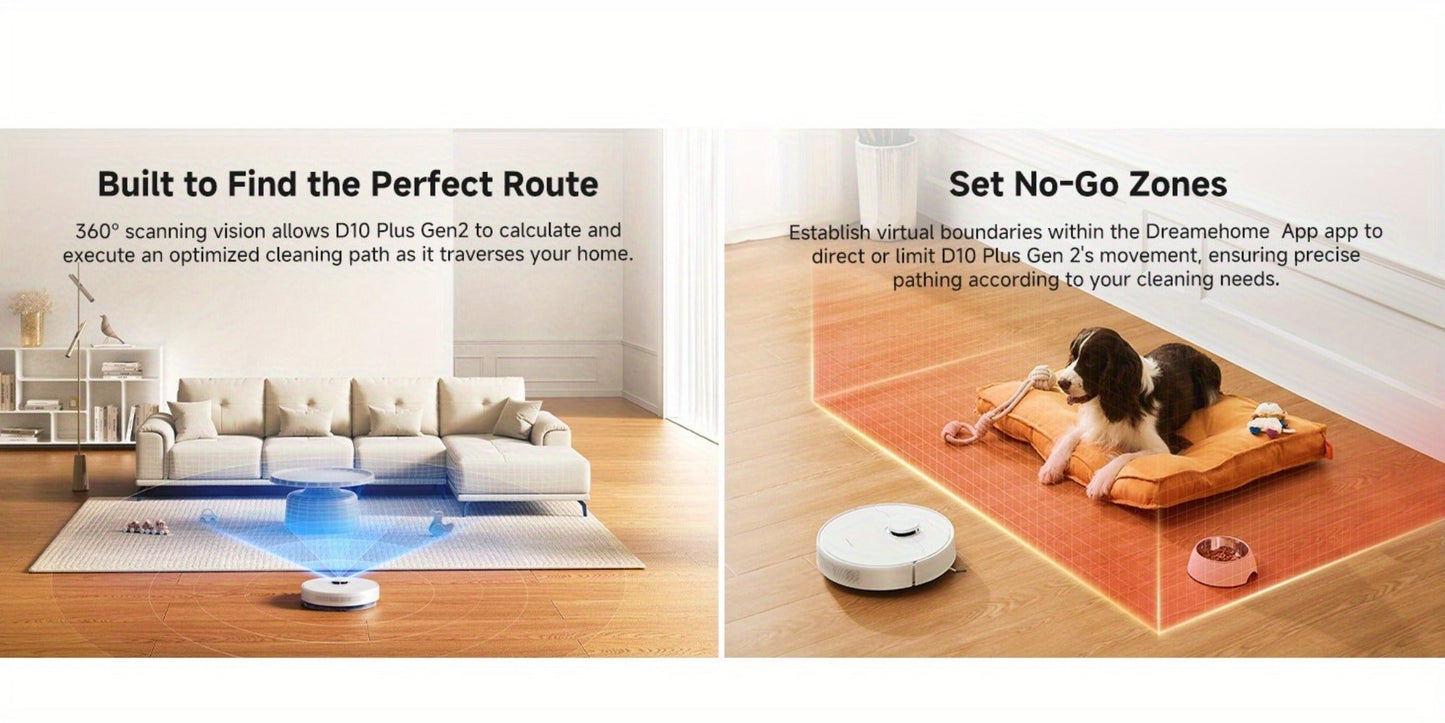 Dreame D10 Plus Gen 2 Self-Emptying Robot Vacuum & Mop Refurbished – 6000Pa Suction | 90-Day Base | LiDAR Navigation | Obstacle Avoidance | Wi-Fi App & Voice Control | Smart Floor Cleaner for Home