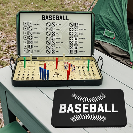 Sports Travel Board Game Set – Portable Wooden Baseball Softball Football Finger Dice Tabletop Game for Family Game Night, Parties & Kids Adults