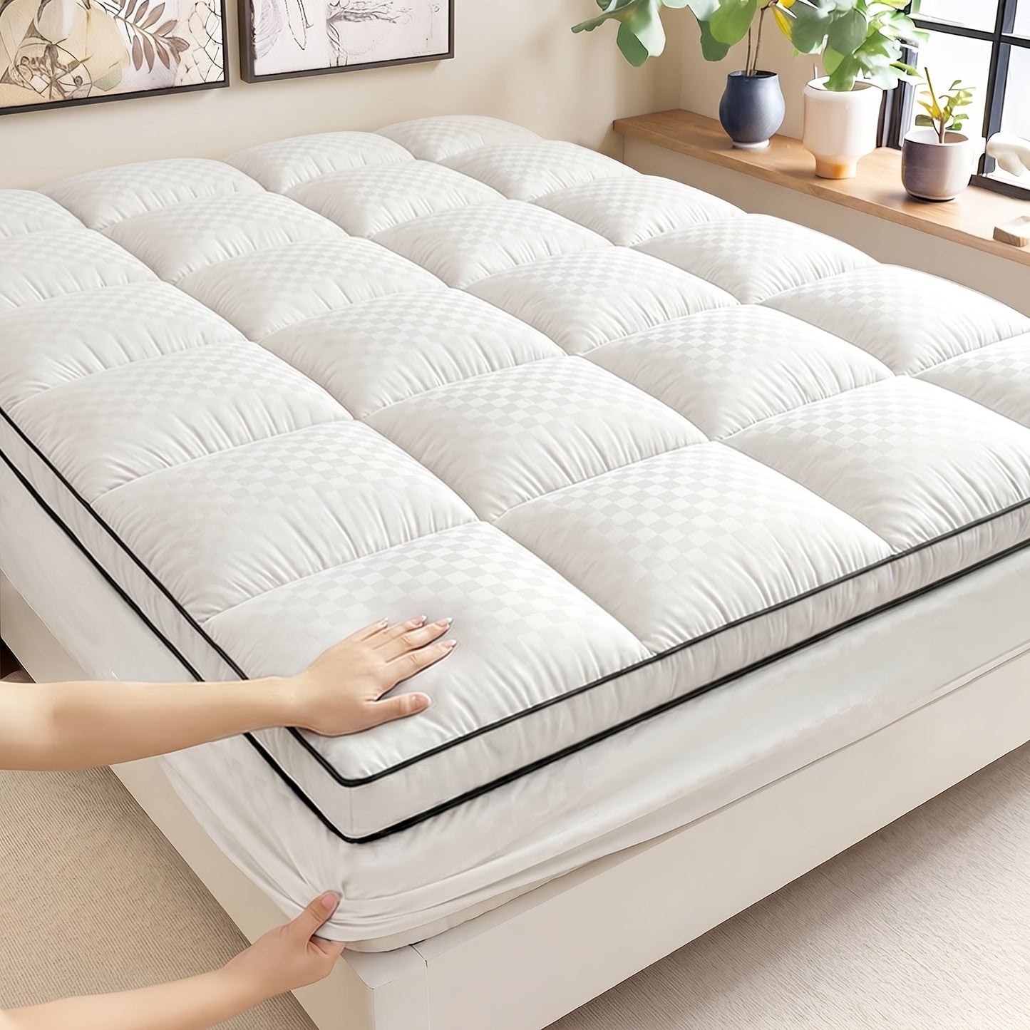 Quilted Fitted Mattress Pad in Four Colors and Twin, Full, Queen, King or California King Sizes