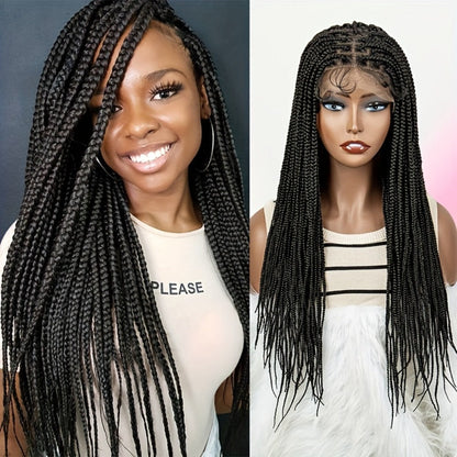Long Box-Braid Wig with Full Lace Cap in 26- or 38-Inch Lengths and Four Lettered Color Options