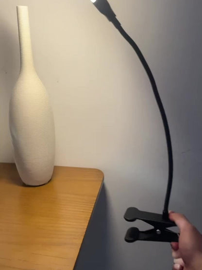 Clip-On LED Desk Lamp with 38cm Light Bar, 40cm Gooseneck, USB Inline Controller and Three Light Colors