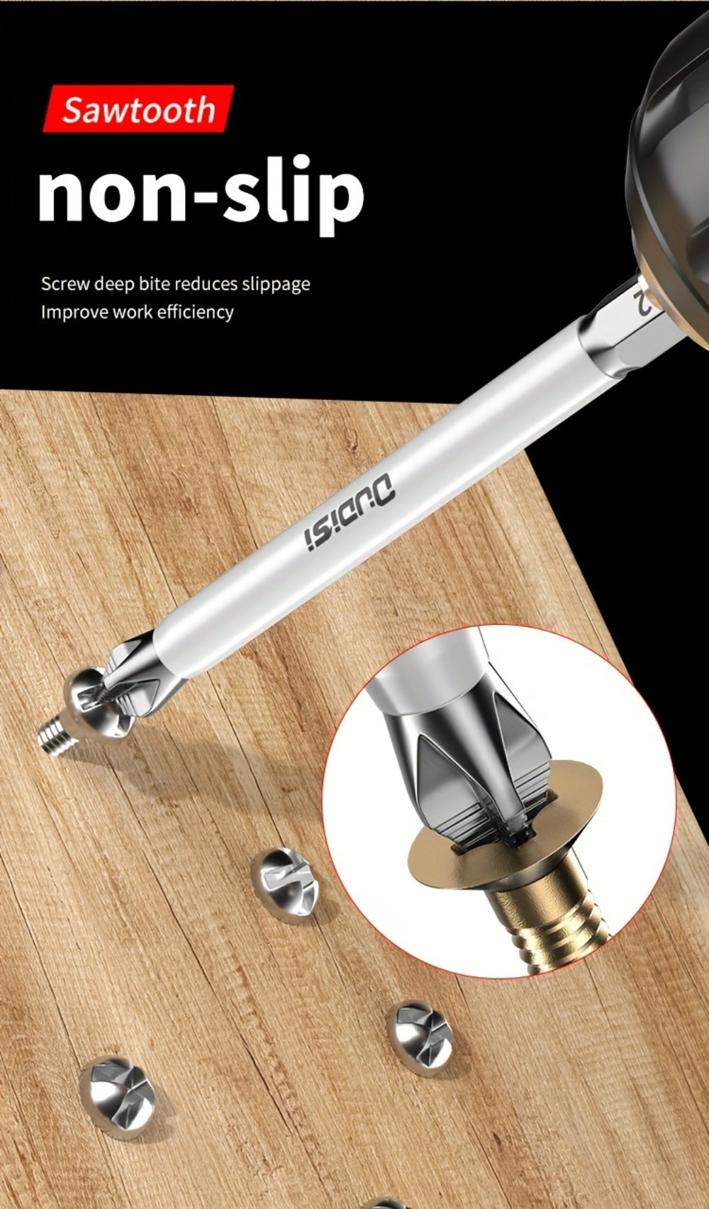 Six-Piece PH2 Magnetic Screwdriver Bit Set in 25, 50, 65, 70, 90 and 150 mm Lengths for Drills and Drivers