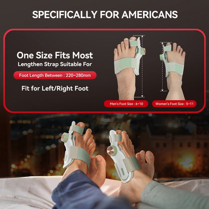 Adjustable Knob Big Toe Alignment Splint with Three Angle Plates for Left or Right Foot, One-Piece Option