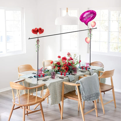 Party Decorations Adjustable Black Metal Table Arch Stand with Clamps, 6.8ft Height and 82-Inch Span