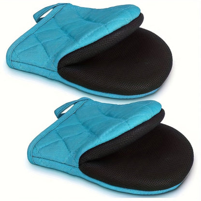 Oven Mitts 2 Pack Heat Resistant Kitchen Gloves - Non-Slip Multi-Ply Durable Cooking Baking Gloves Food Safe for BBQ Grilling Thanksgiving Christmas Holiday Kitchen Gift