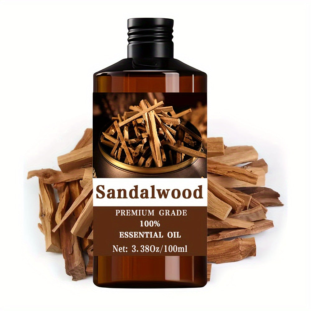 Essential Oil Sandalwood Aroma in 100ml Dropper Bottle for Diffuser, Massage and Meditation Use