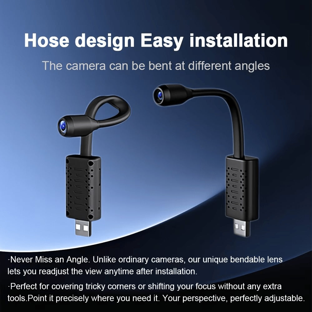 Security Camera Mini 1024P Three-Pack with AP Hotspot, Flexible Lens, Plug-In Power and Motion Detection