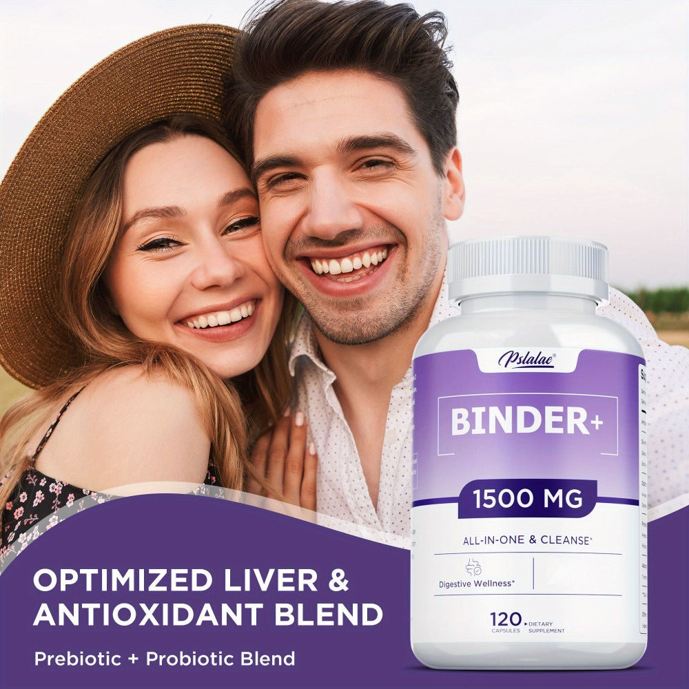 Dietary Supplement 13-in-1 Binder Capsules with Activated Charcoal, Zeolite and Bentonite Clay, 120 Count